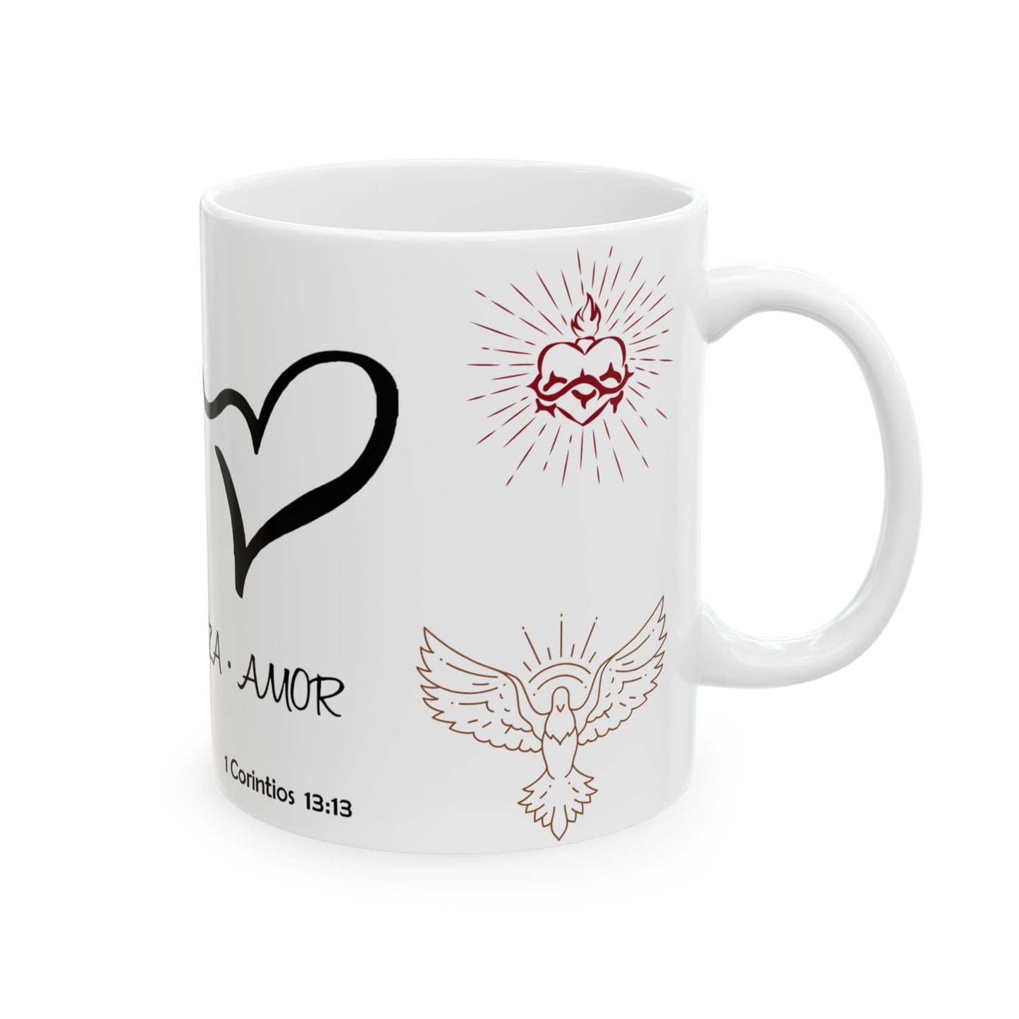 Taza de Cerámica 11oz con Mensaje Bíblico – Inspiración Diaria para Personas de Fe