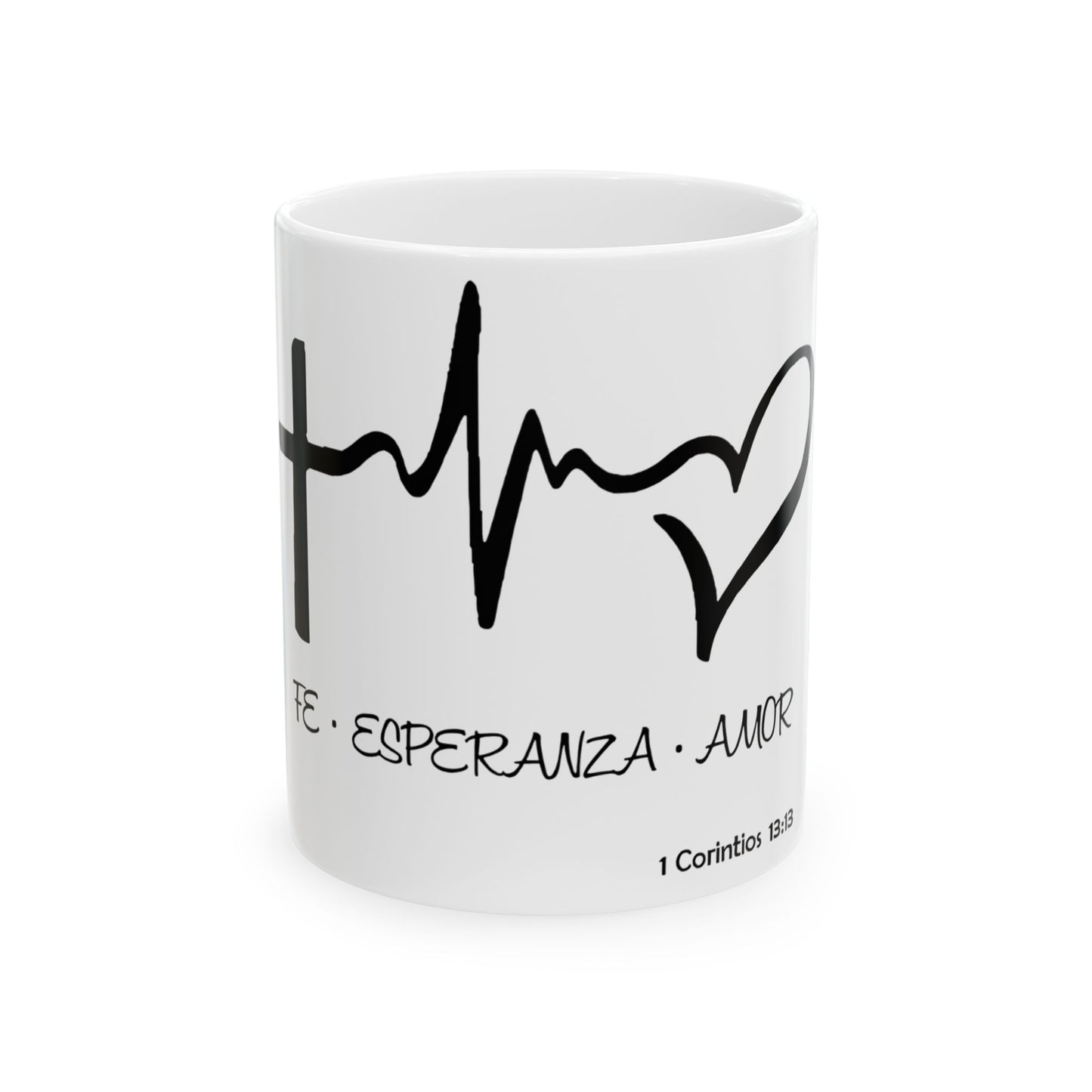 Taza de Cerámica 11oz con Mensaje Bíblico – Inspiración Diaria para Personas de Fe