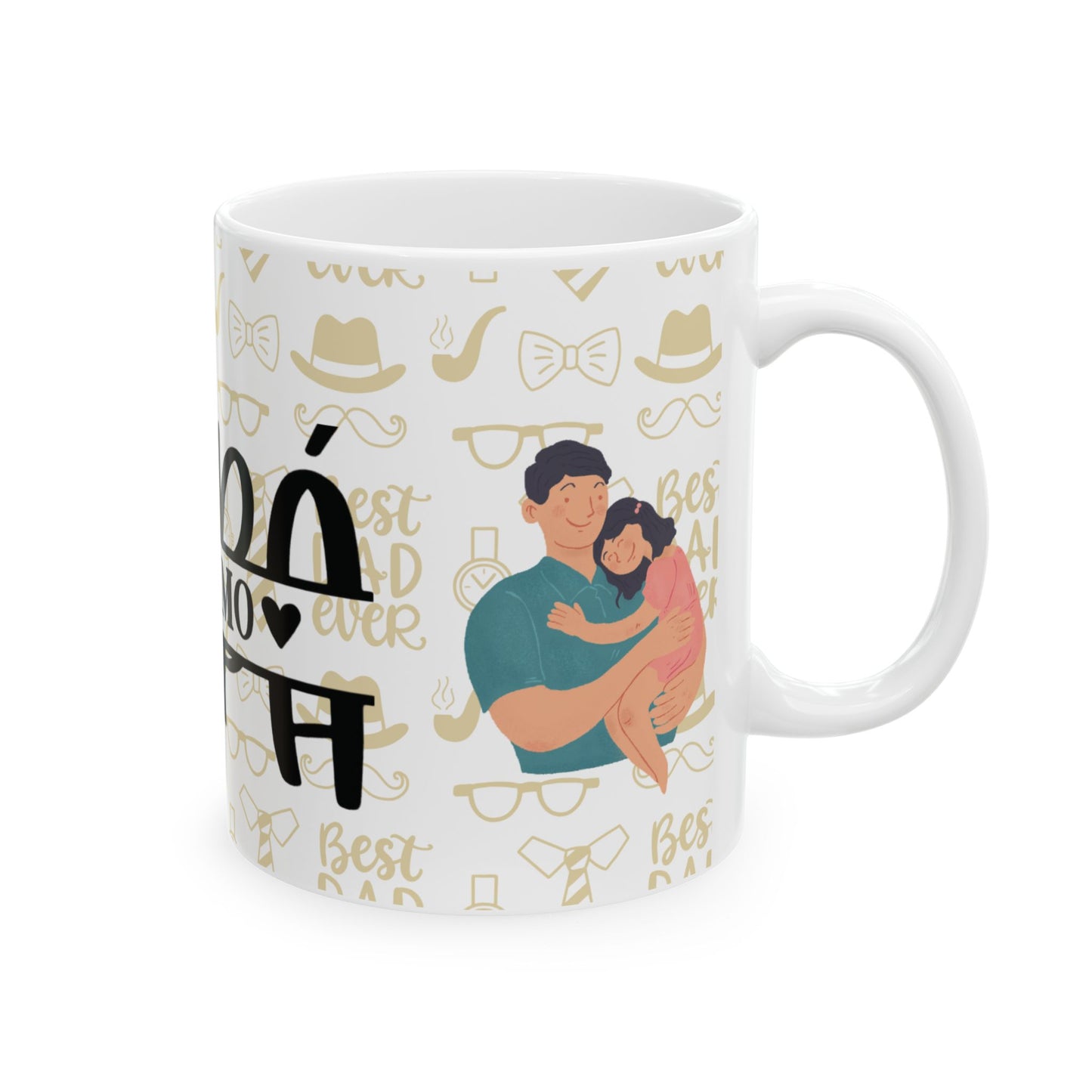 Personalized Father's Day Ceramic Mug, Best Dad Gift, Papa Te Amo Cup, Family Coffee Mug, Unique Gift for Him