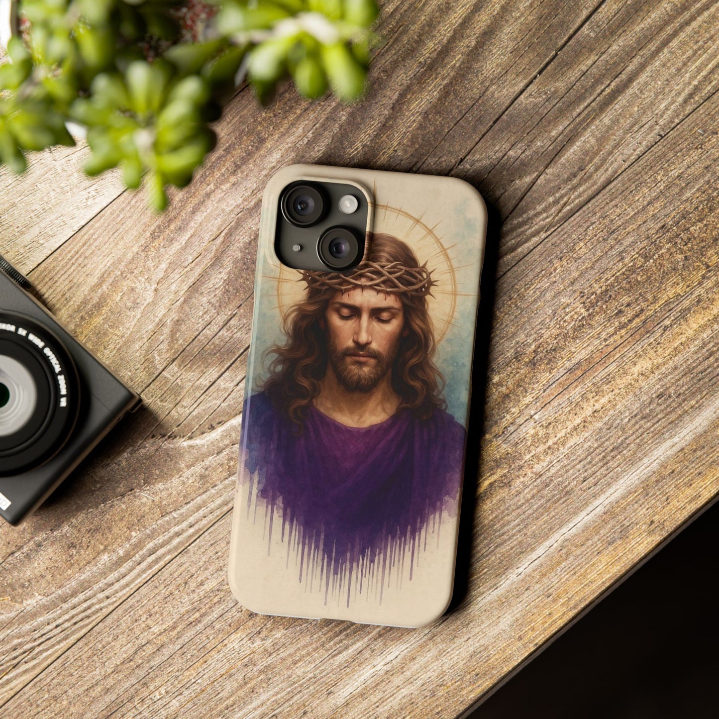 Spiritual Slim Phone Case | Jesus Art Design Case for Christians, Religious Gift, Phone Accessory, Inspirational Decor, Easter Present