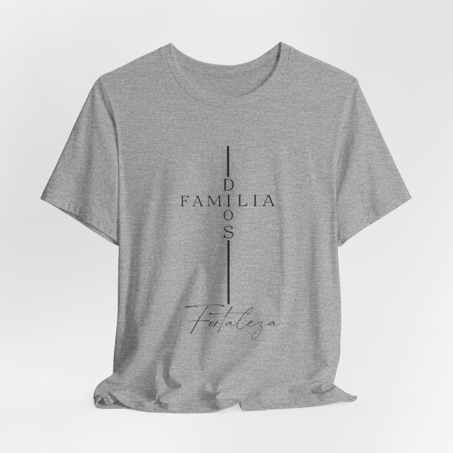 Camiseta Unisex “Dios, Familia, Fortaleza” – Mensaje Cristiano de Fe y Unidad