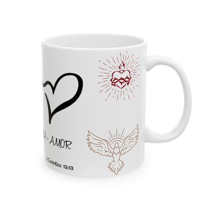 Taza de Cerámica 11oz con Mensaje Bíblico – Inspiración Diaria para Personas de Fe