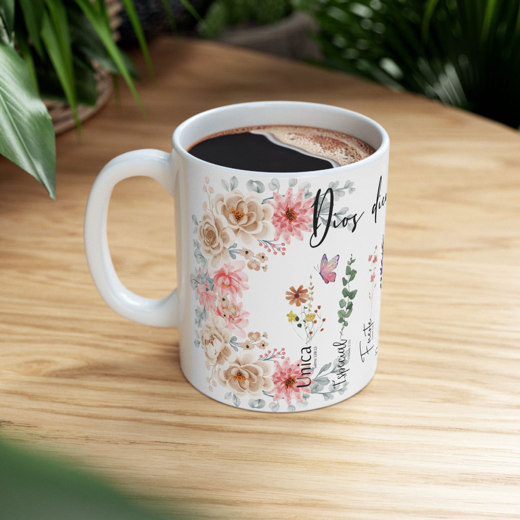 Taza Floral - Dios te ama