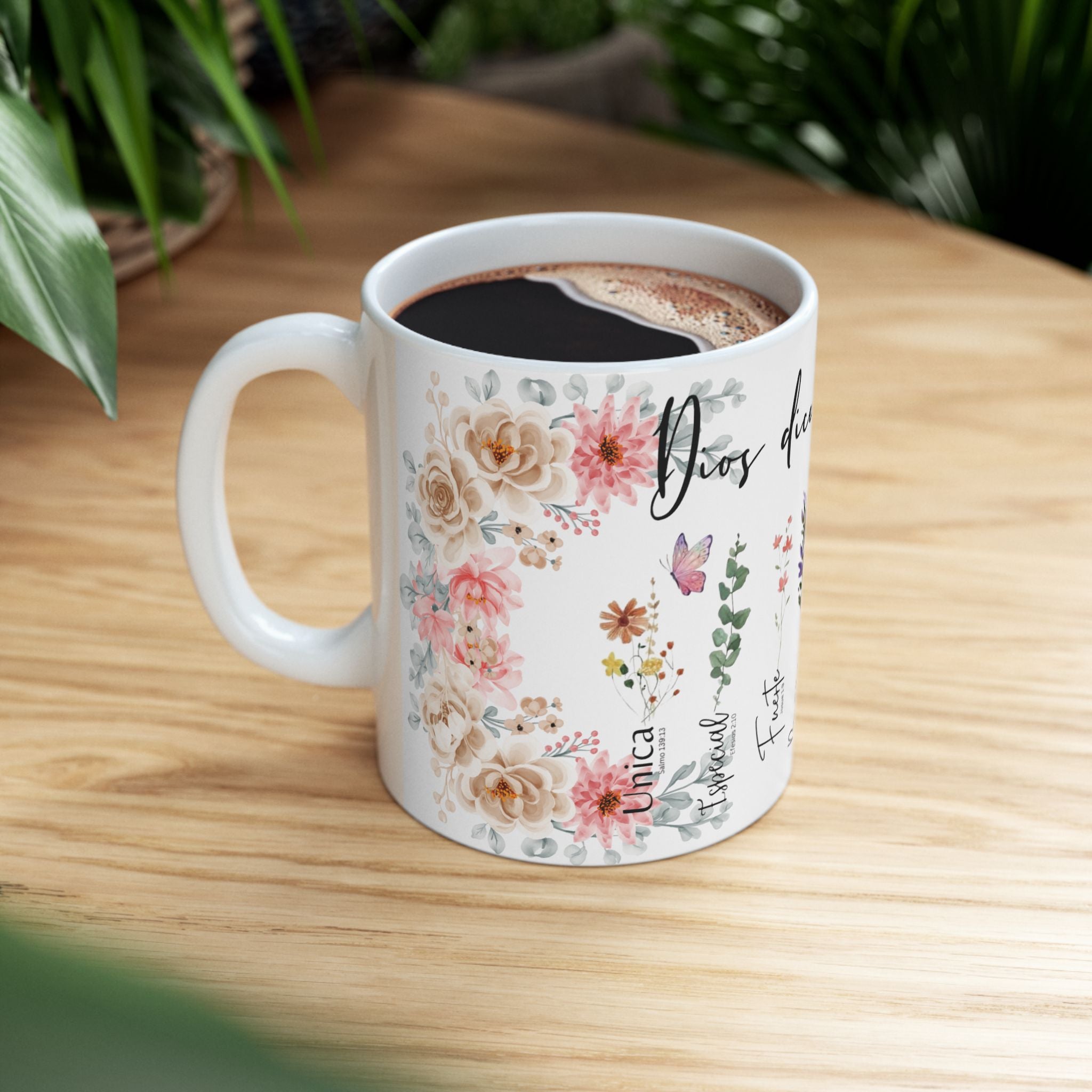 Taza Floral - Dios te ama