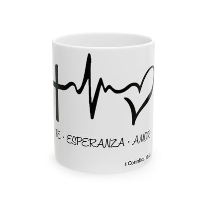 Taza de Cerámica 11oz con Mensaje Bíblico – Inspiración Diaria para Personas de Fe