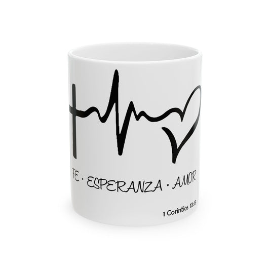 Taza de Cerámica 11oz con Mensaje Bíblico – Inspiración Diaria para Personas de Fe