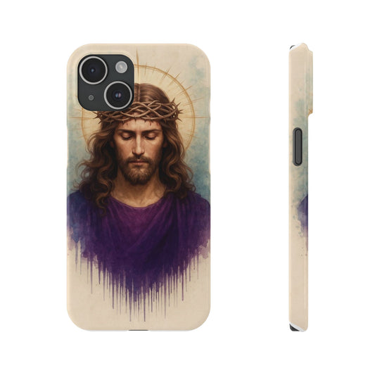 Spiritual Slim Phone Case | Jesus Art Design Case for Christians, Religious Gift, Phone Accessory, Inspirational Decor, Easter Present