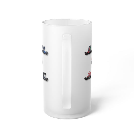 Jarra Cervecera Personalizada en Vidrio Frosted para Fanáticos de la F1 – Regalo Ideal para Papá
