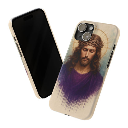 Spiritual Slim Phone Case | Jesus Art Design Case for Christians, Religious Gift, Phone Accessory, Inspirational Decor, Easter Present