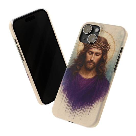 Spiritual Slim Phone Case | Jesus Art Design Case for Christians, Religious Gift, Phone Accessory, Inspirational Decor, Easter Present