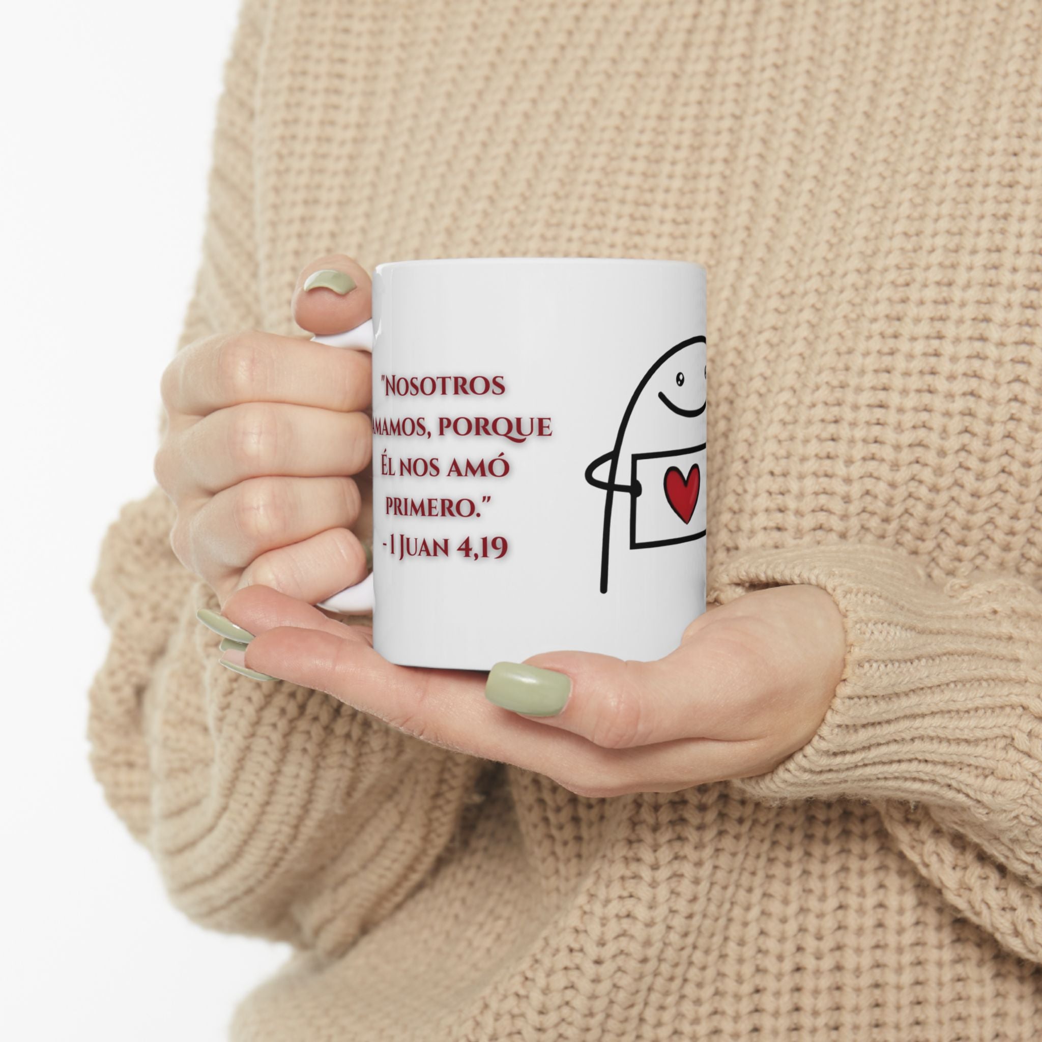 Taza 11 oz - Flork Catolico 1 Juan 4,19