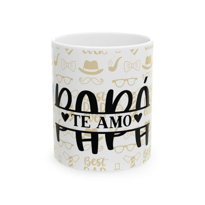 Personalized Father's Day Ceramic Mug, Best Dad Gift, Papa Te Amo Cup, Family Coffee Mug, Unique Gift for Him