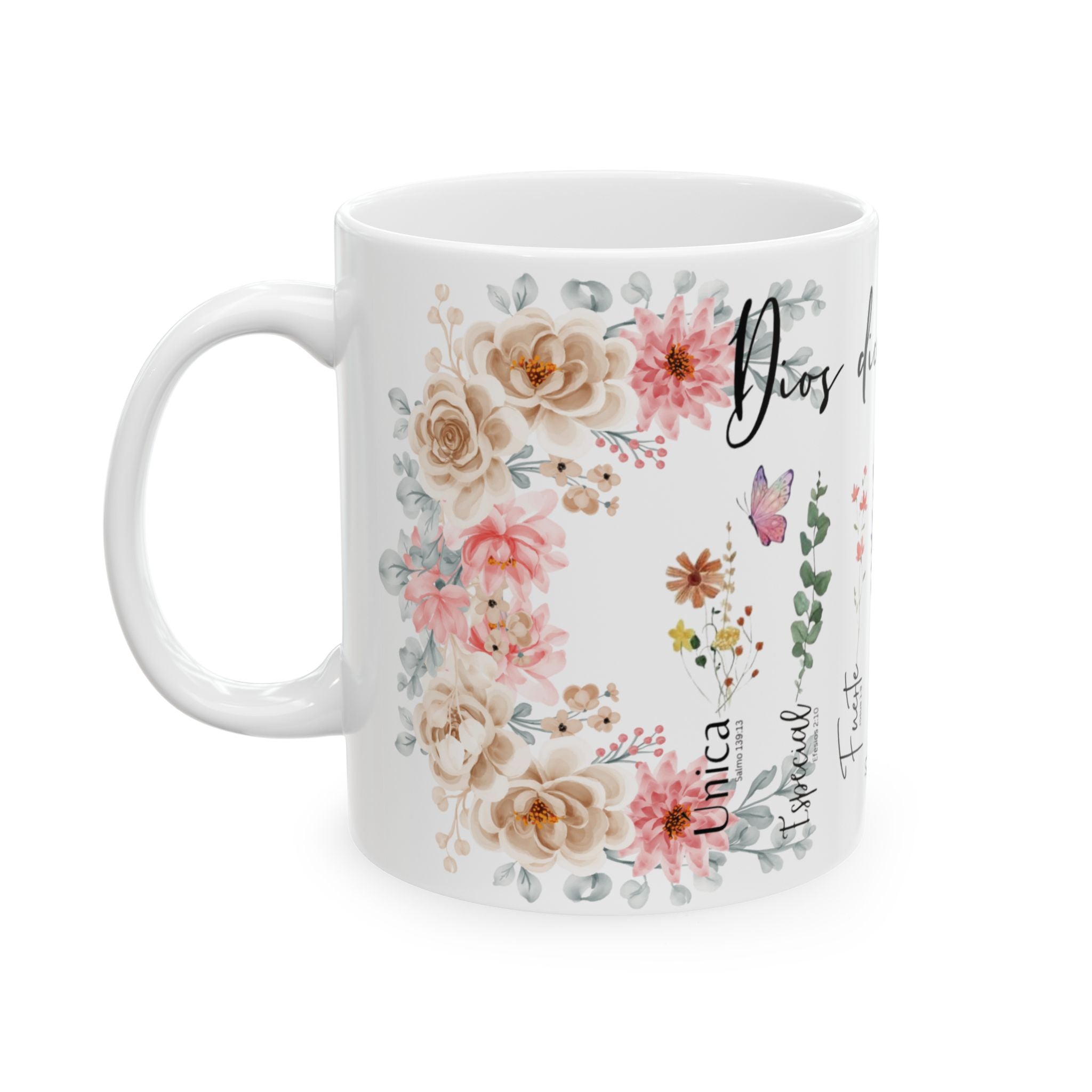 Taza Floral - Dios te ama