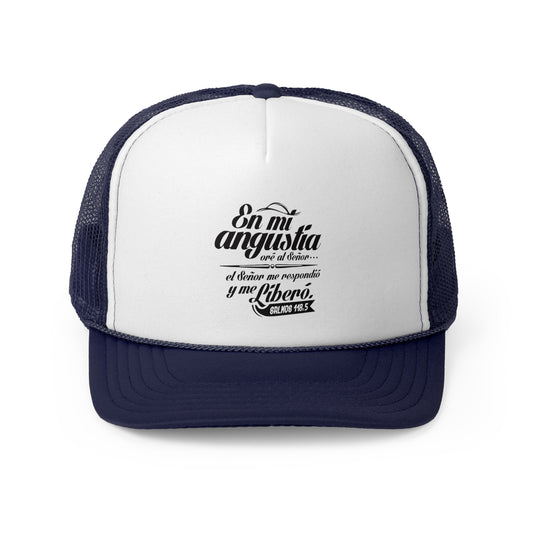 Gorra con Versículo Bíblico Salmo 118:5 – Estilo Casual con Malla Transpirable